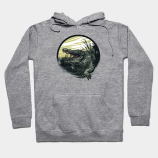 Dark Alligator Swamp Grunge Hoodie